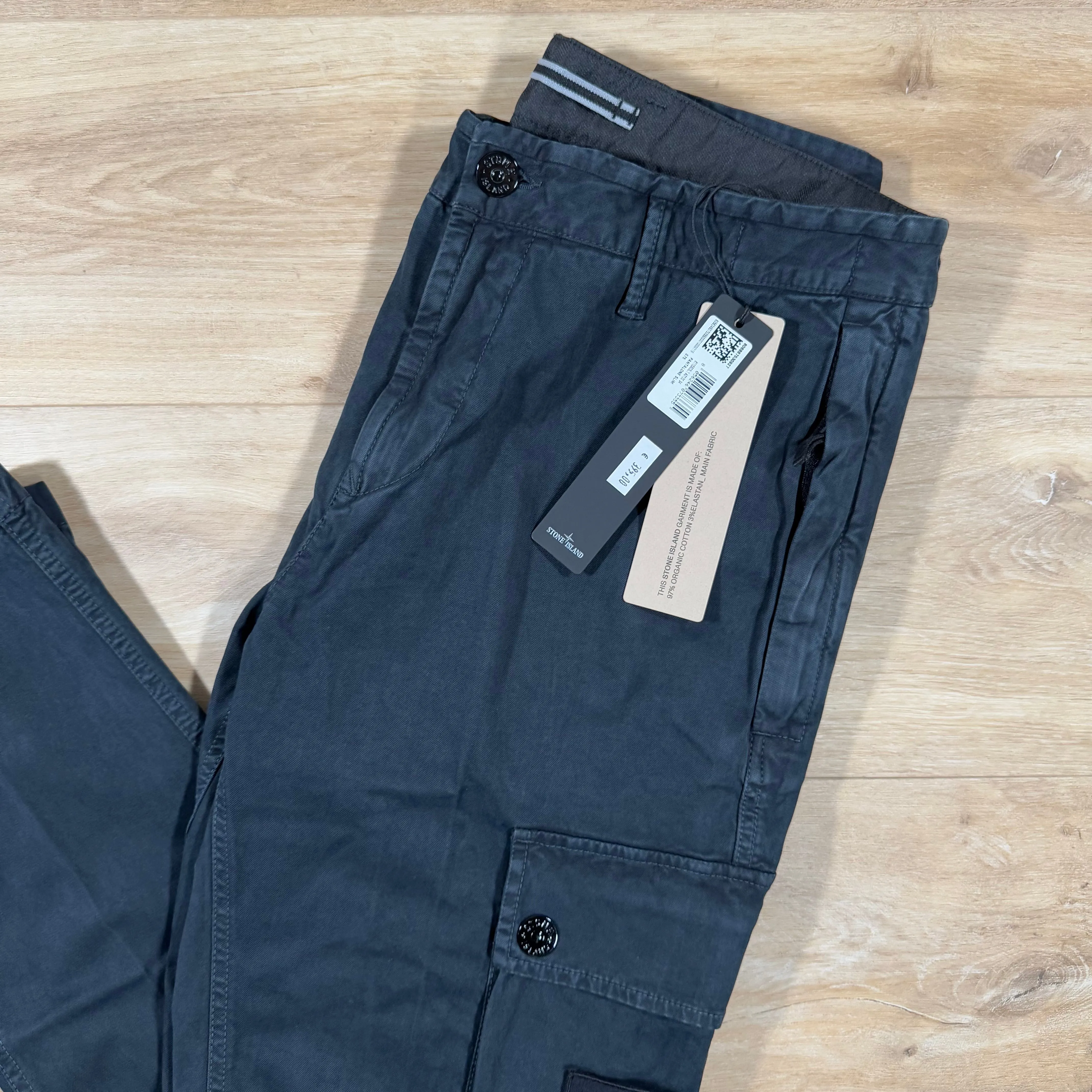 Stone Island Stretch Old Treatment Cargo Trousers in Navy