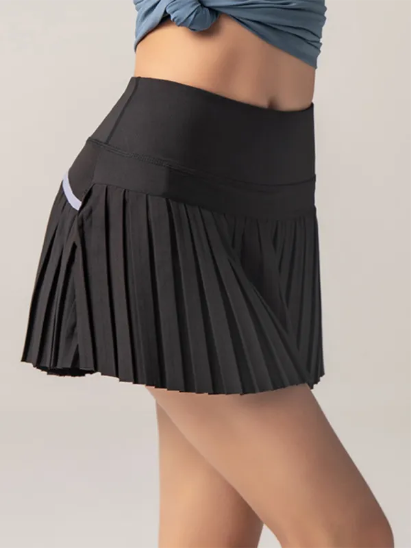 TEEK - Quick-Drying Pocketed Culotte Sports Shorts Tennis Pleated Skirt