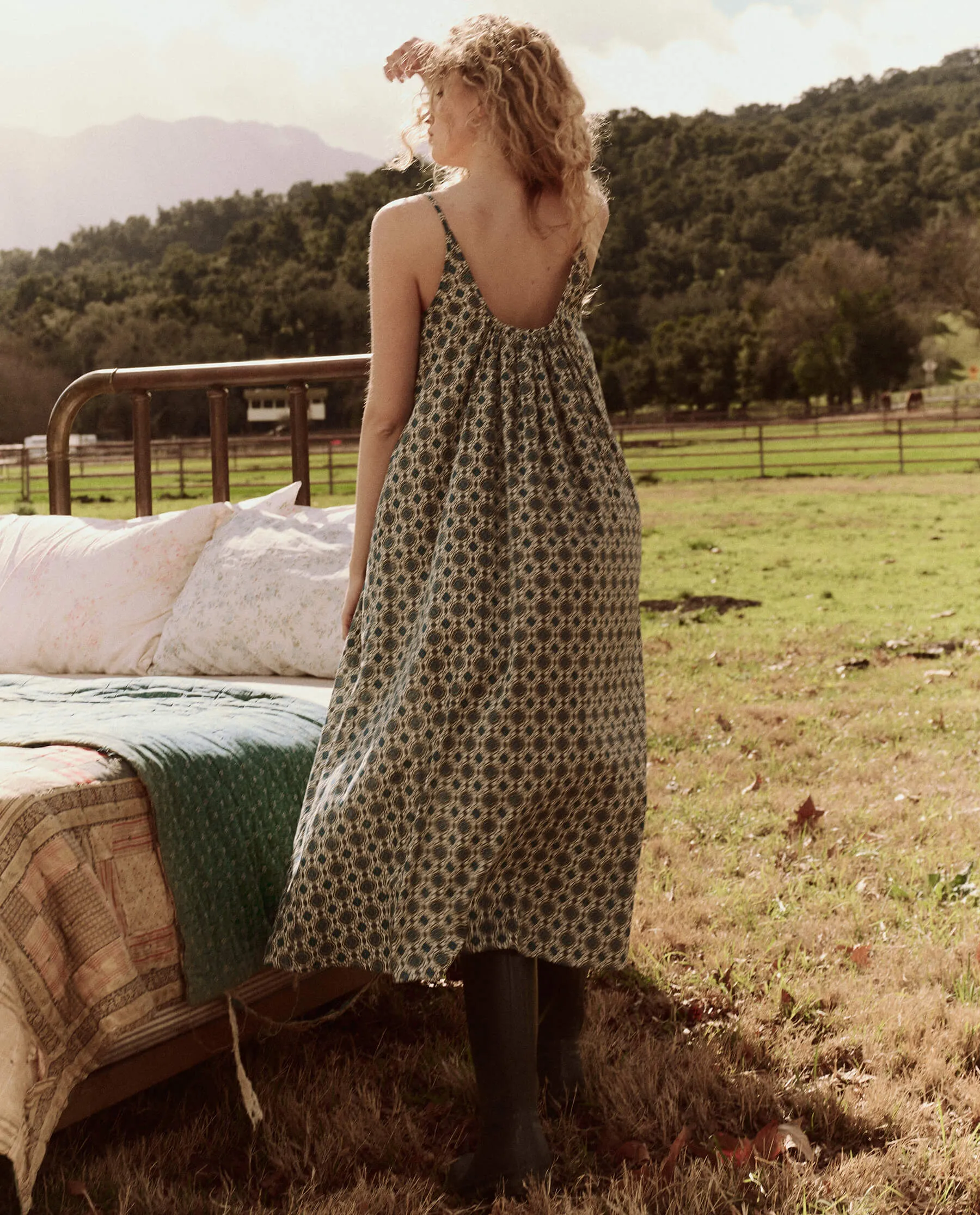 The Slip Sleep Dress. -- Geo Medallion Print