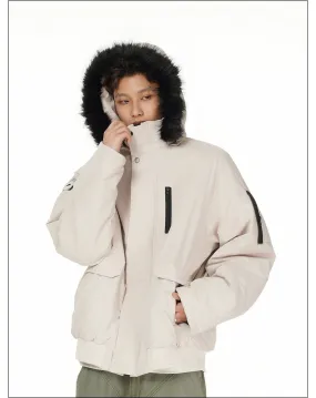 Thickened Fur Collar Parka Jacket