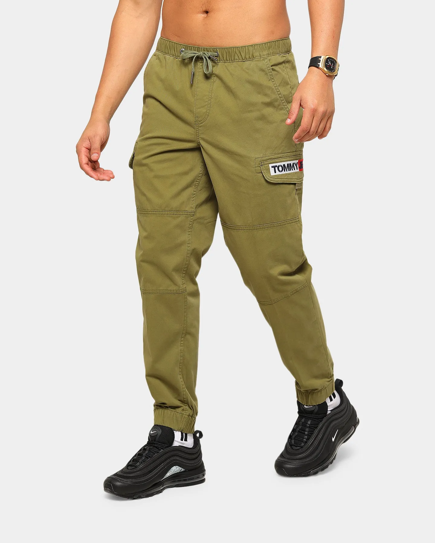 Tommy Jeans Men's TJM Tapered Cuffed Cargo Uniform Olive