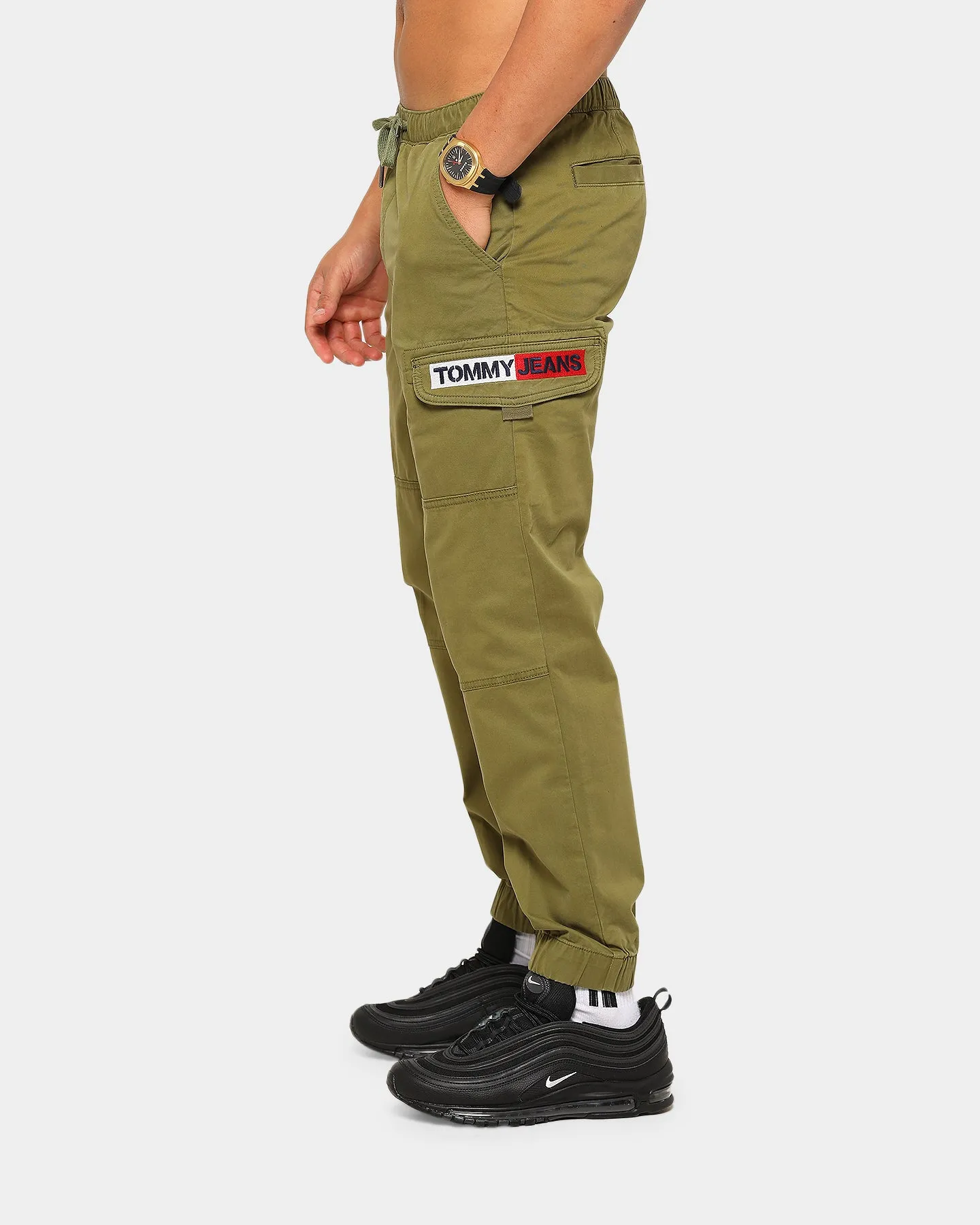 Tommy Jeans Men's TJM Tapered Cuffed Cargo Uniform Olive