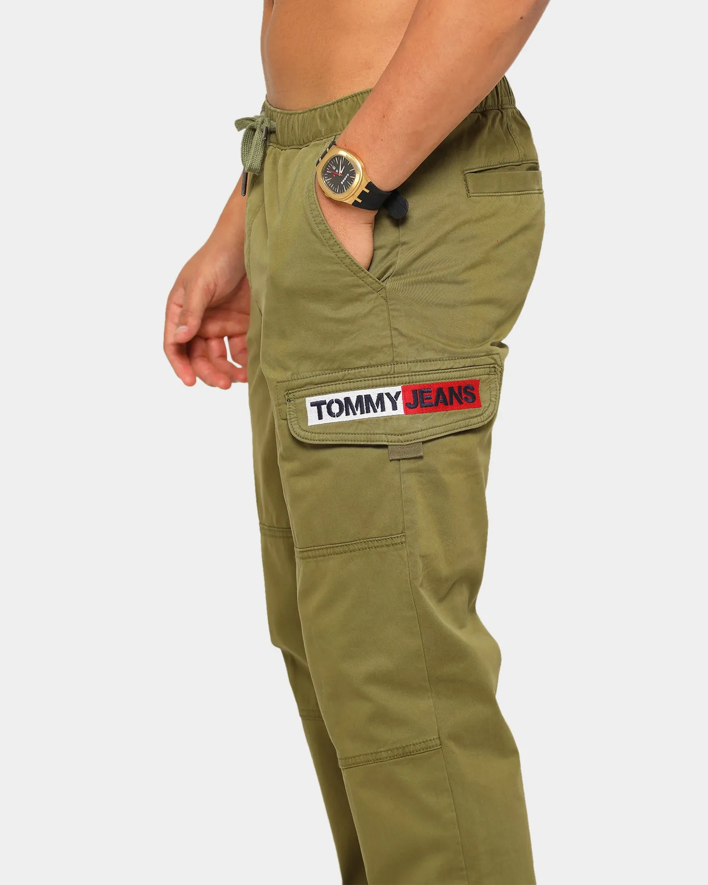 Tommy Jeans Men's TJM Tapered Cuffed Cargo Uniform Olive