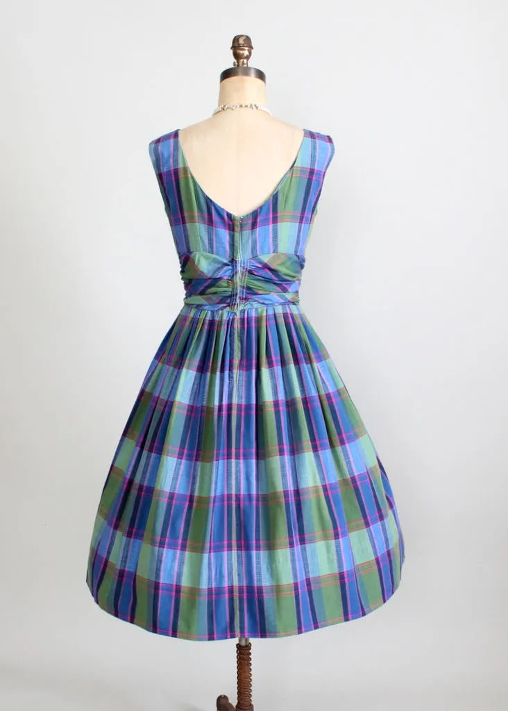 Vintage 1950s Preppy Plaid Sundress