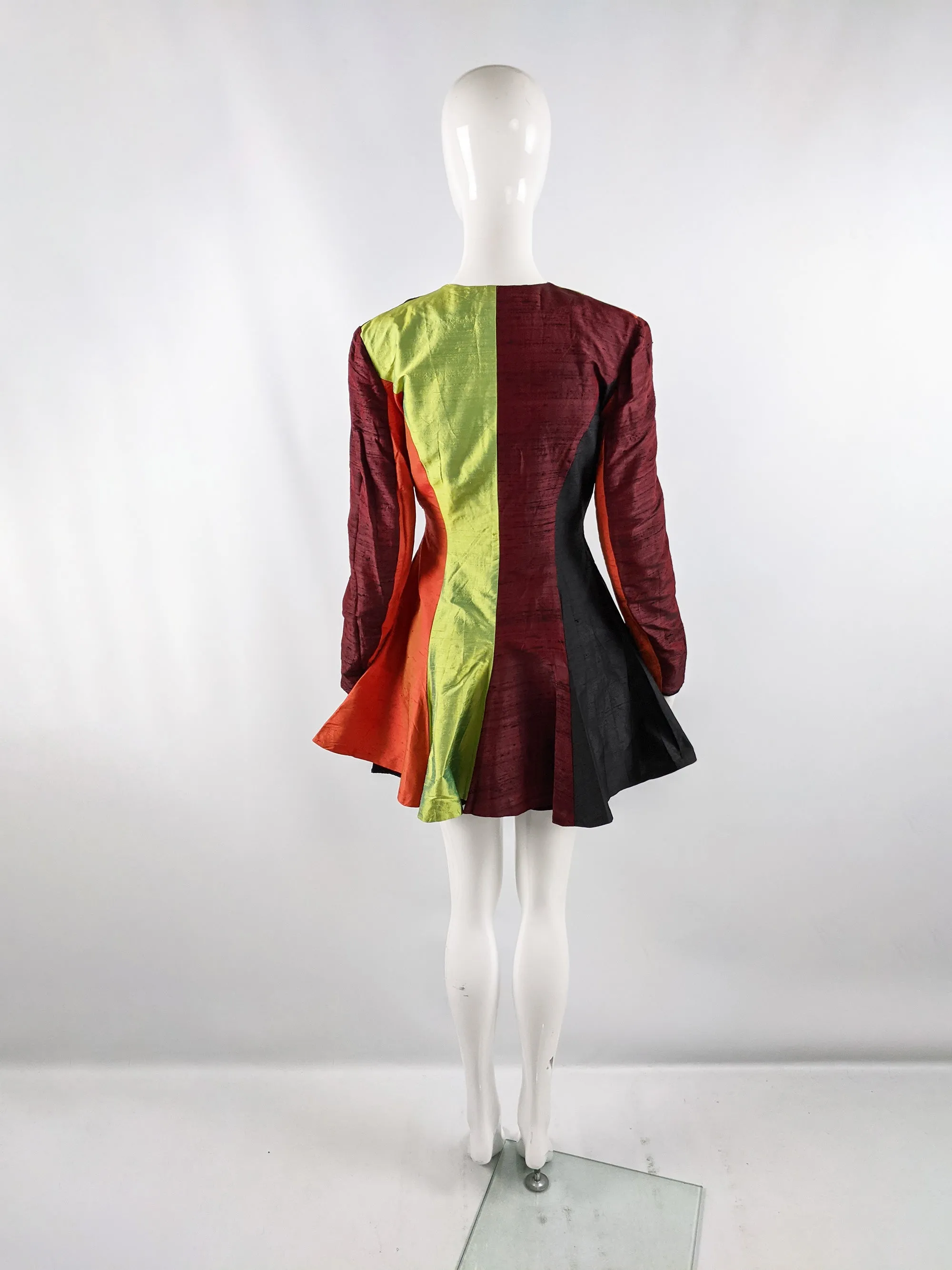 Vintage Silk Patchwork Peplum Jacket, Spring 1992