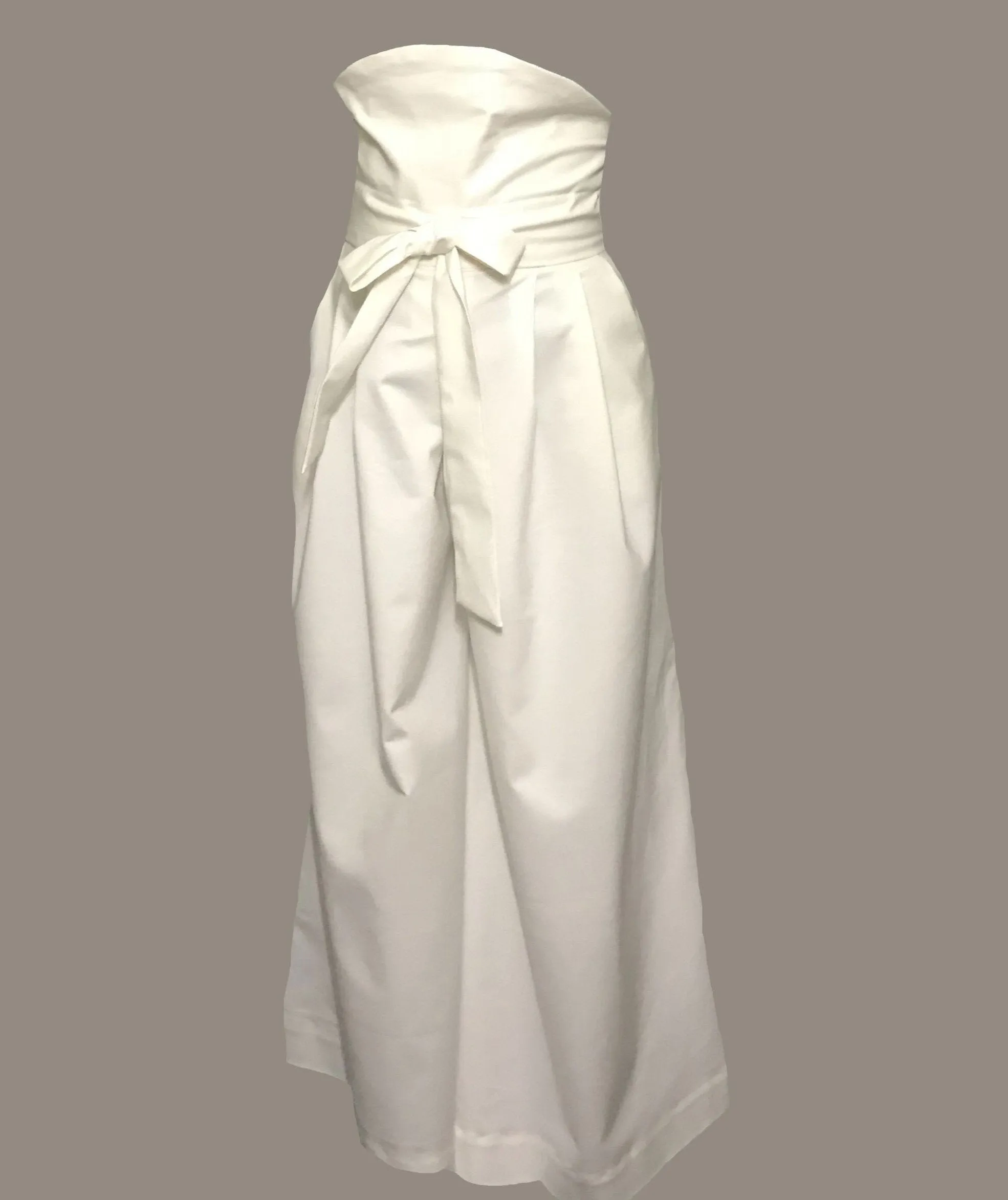 White high-rise cotton samurai trousers in sizes women XS S M L XL 2XL 3XL