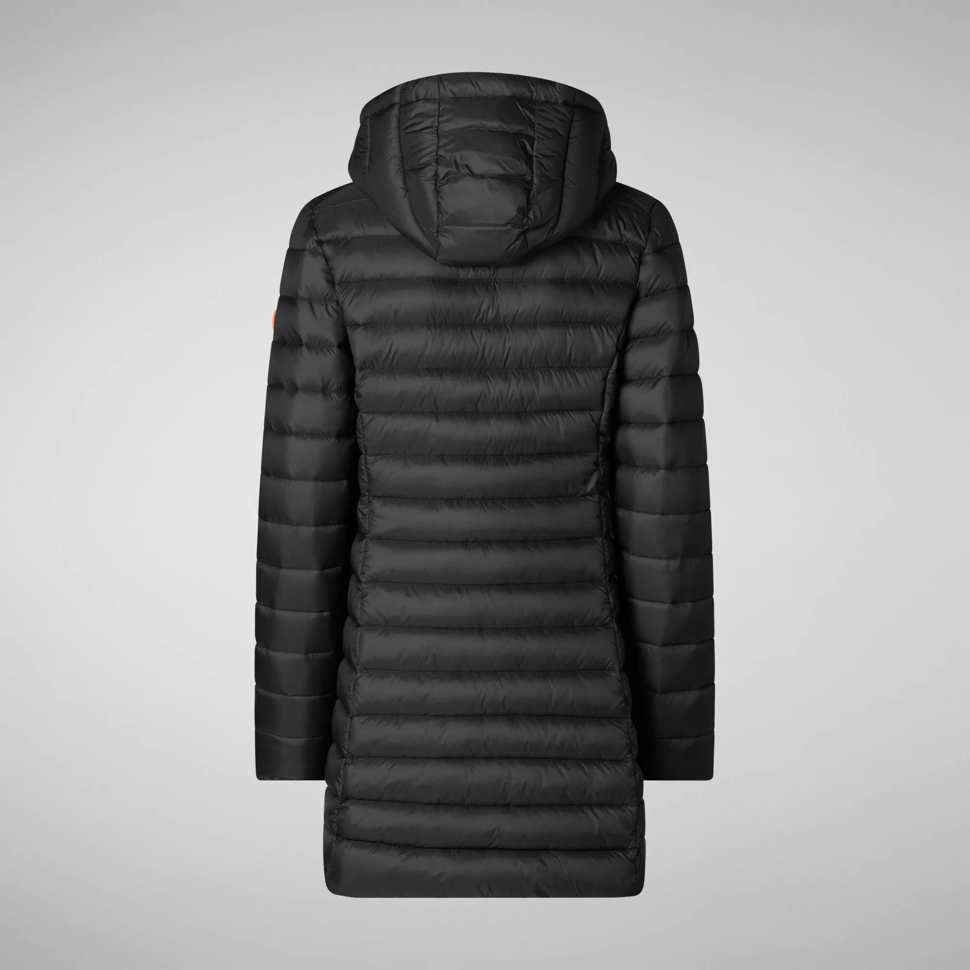 Woman's animal free hooded puffer jacket Carol in black