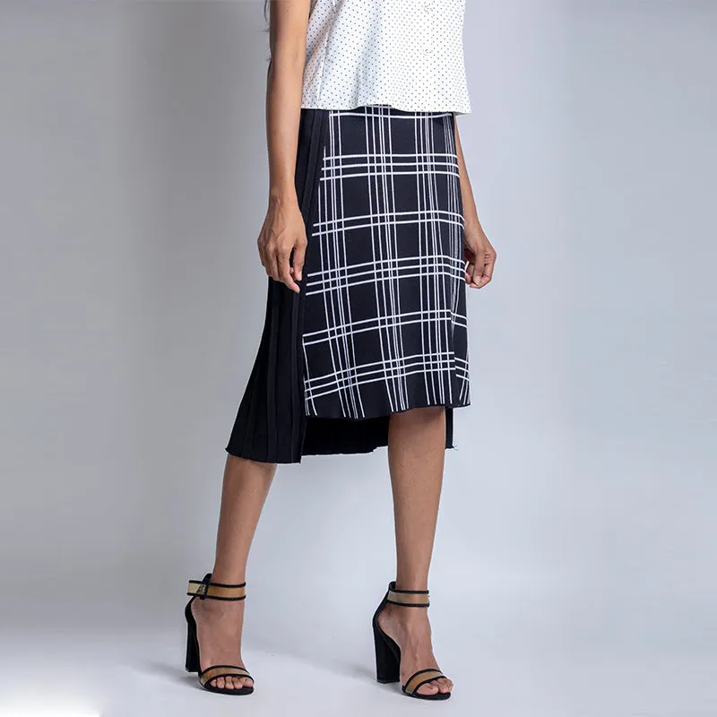 Woolen Asymmetrical Pleated Skirt