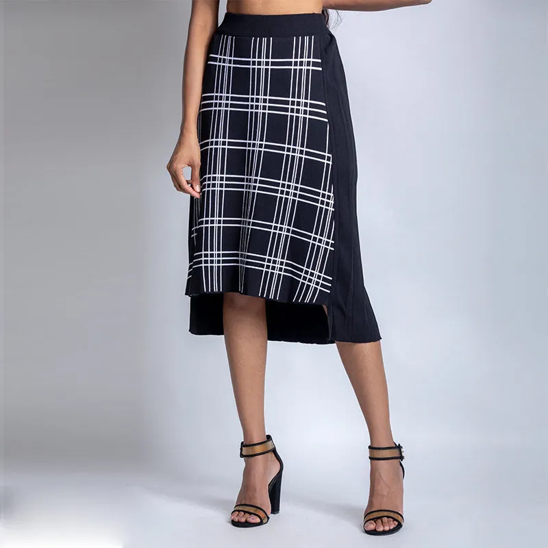 Woolen Asymmetrical Pleated Skirt