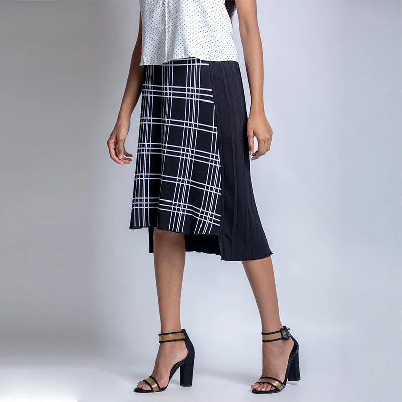 Woolen Asymmetrical Pleated Skirt