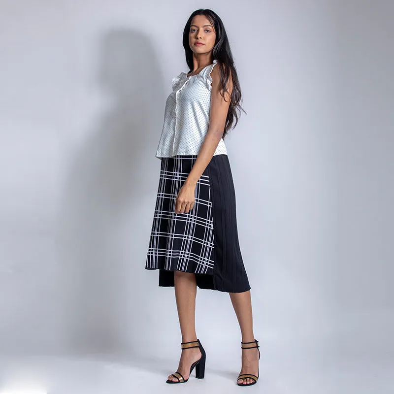 Woolen Asymmetrical Pleated Skirt