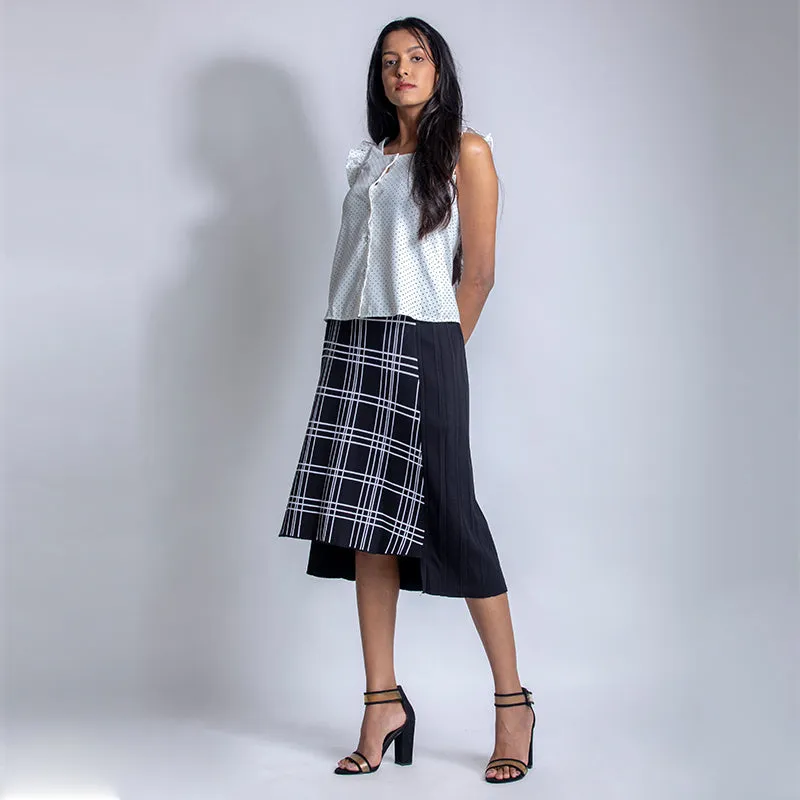 Woolen Asymmetrical Pleated Skirt