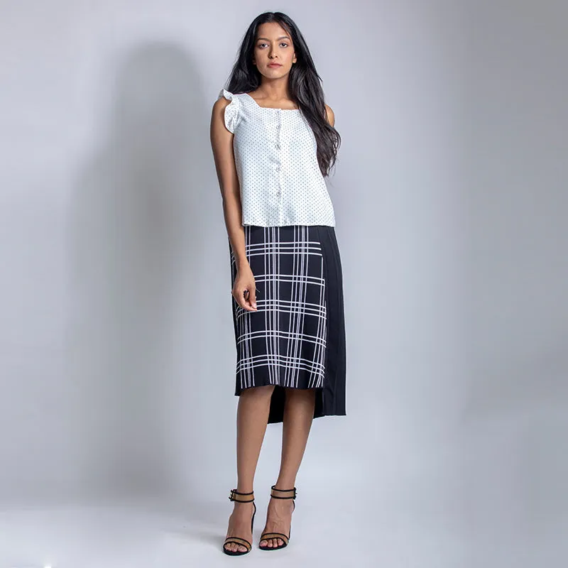 Woolen Asymmetrical Pleated Skirt